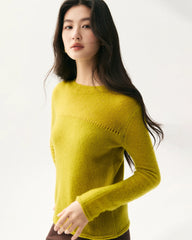 Kaschmir-Seiden-Pullover mit transparenten Ärmeln