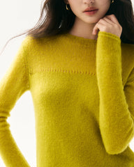Kaschmir-Seiden-Pullover mit transparenten Ärmeln