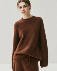 Kaschmir-Woll-Set mit Kapuzenpullover und Hose