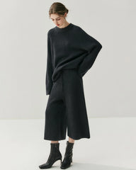 Kaschmir-Woll-Set mit Kapuzenpullover und Hose