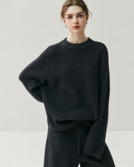 Kaschmir-Woll-Set mit Kapuzenpullover und Hose