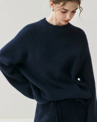Kaschmir-Woll-Set mit Kapuzenpullover und Hose