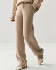Kaschmir-Woll-Strickhose mit geradem Bein