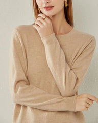 Klassisch-Fit Kaschmir Pullover mit Rundhalsausschnitt