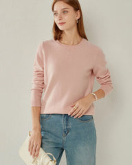 Klassisch-Fit Kaschmir Pullover mit Rundhalsausschnitt