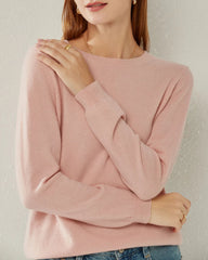 Klassisch-Fit Kaschmir Pullover mit Rundhalsausschnitt