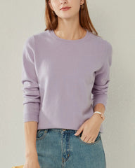 Klassisch-Fit Kaschmir Pullover mit Rundhalsausschnitt