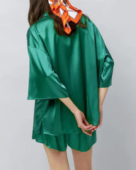 Klassisches Plus-Size-Seiden-Pyjama-Set