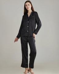 Klassisches gestreiftes Seiden-Pajamaset
