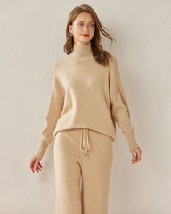 Bequemer Oversized Kaschmir-Pullover mit Rollkragen