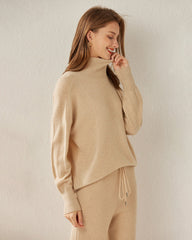 Bequemer Oversized Kaschmir-Pullover mit Rollkragen