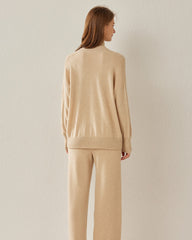 Bequemer Oversized Kaschmir-Pullover mit Rollkragen