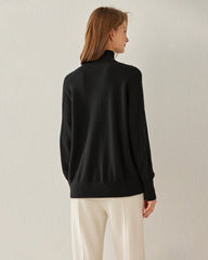 Bequemer Oversized Kaschmir-Pullover mit Rollkragen