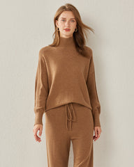 Bequemer Oversized Kaschmir-Pullover mit Rollkragen
