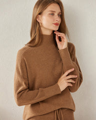 Bequemer Oversized Kaschmir-Pullover mit Rollkragen