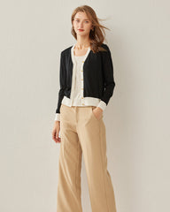 Damen Kurz geschnittener, bequemer Strickjacke-Cardigan