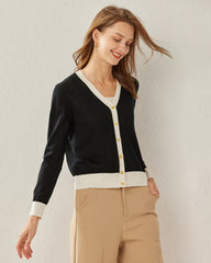Damen Kurz geschnittener, bequemer Strickjacke-Cardigan