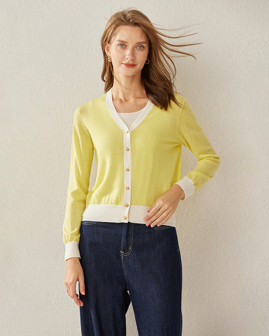 Damen Kurz geschnittener, bequemer Strickjacke-Cardigan