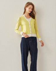 Damen Kurz geschnittener, bequemer Strickjacke-Cardigan