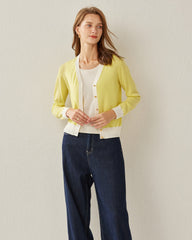 Damen Kurz geschnittener, bequemer Strickjacke-Cardigan