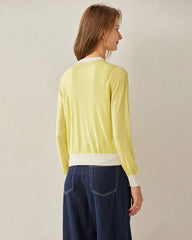 Damen Kurz geschnittener, bequemer Strickjacke-Cardigan