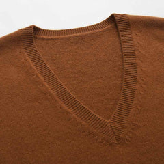 Reine Kaschmir-Ärmellose V-Ausschnitt-Pullover-Weste