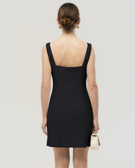 40 Momme Seiden Mini-Kleid mit Schleifenkragen