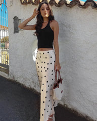 Polka Dot Seiden-Midi-Rock