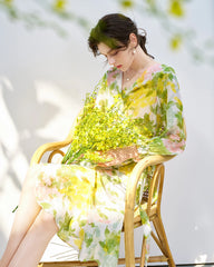 Seidenkleid mit Blumenmuster