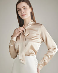 Elegante Seidenbluse mit Schleife