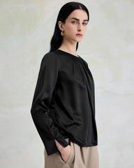 Waschbare Seidenbluse zum Überziehen