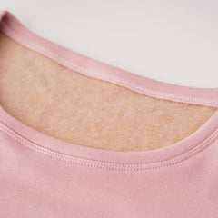 Extra wärmende Seiden-Thermal-Unterwäsche-Set für Frauen Rose Pink