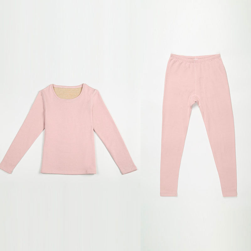 Extra wärmende Seiden-Thermal-Unterwäsche-Set für Frauen Rose Pink