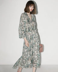 Fairyland Blumen Seidenmaxikleid