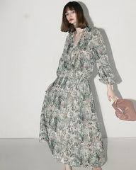 Fairyland Blumen Seidenmaxikleid