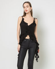 Französischer Stil: Irregulärer, schlanker Cami-Top