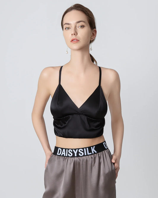 Französische Dreiecksbecher Seiden Camisole, Seiden-BH