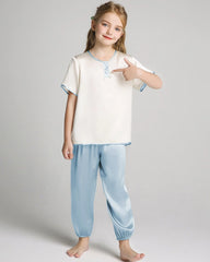 Kurzarm-Seidenpyjama-Set für Mädchen