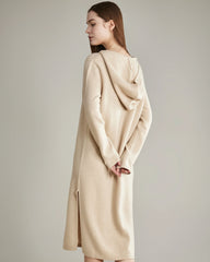 Kaschmir-Kleid mit Kapuze