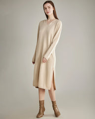 Kaschmir-Kleid mit Kapuze