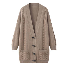Mittellanger Kaschmir-Cardigan