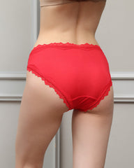 Unterhosen aus Seide mit Häkelspitze Red