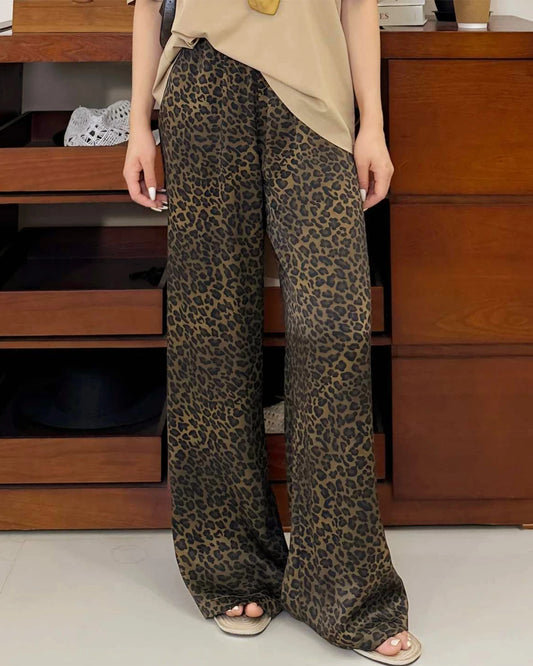 Leopardenmuster-Seidenhose für Damen
