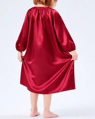 Langer Seidenrock-Pyjama-Schlafanzug für Mädchen