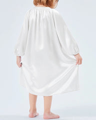 Langer Seidenrock-Pyjama-Schlafanzug für Mädchen