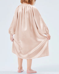 Langer Seidenrock-Pyjama-Schlafanzug für Mädchen