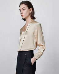 Langarm Seidenbluse für Damen