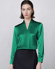 Langarm Seidenbluse für Damen