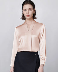 Langarm Seidenbluse für Damen