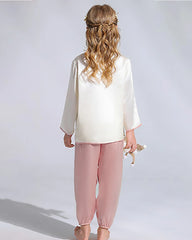 Langarm-Seidenpyjama-Set für Kinder